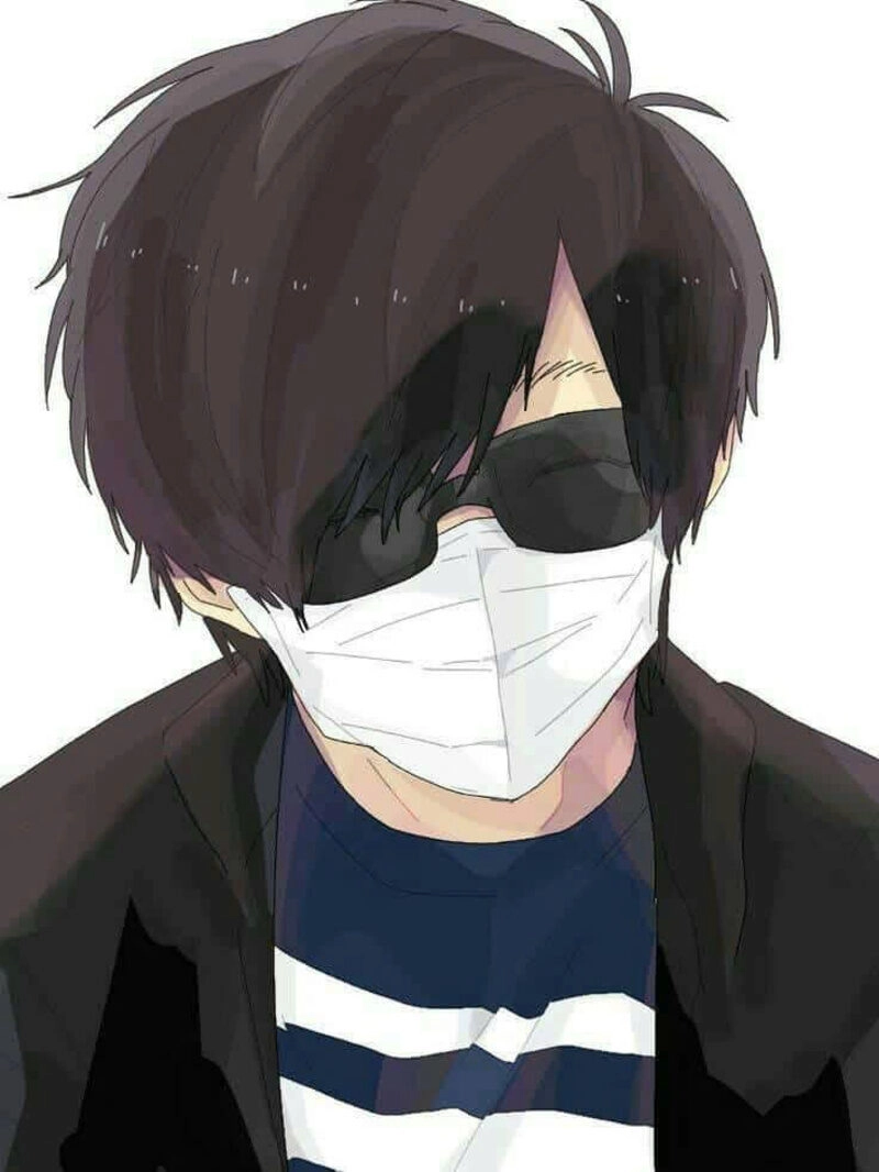 Hình ảnh nam chibi đeo kính kèm khẩu trang siêu phong cách