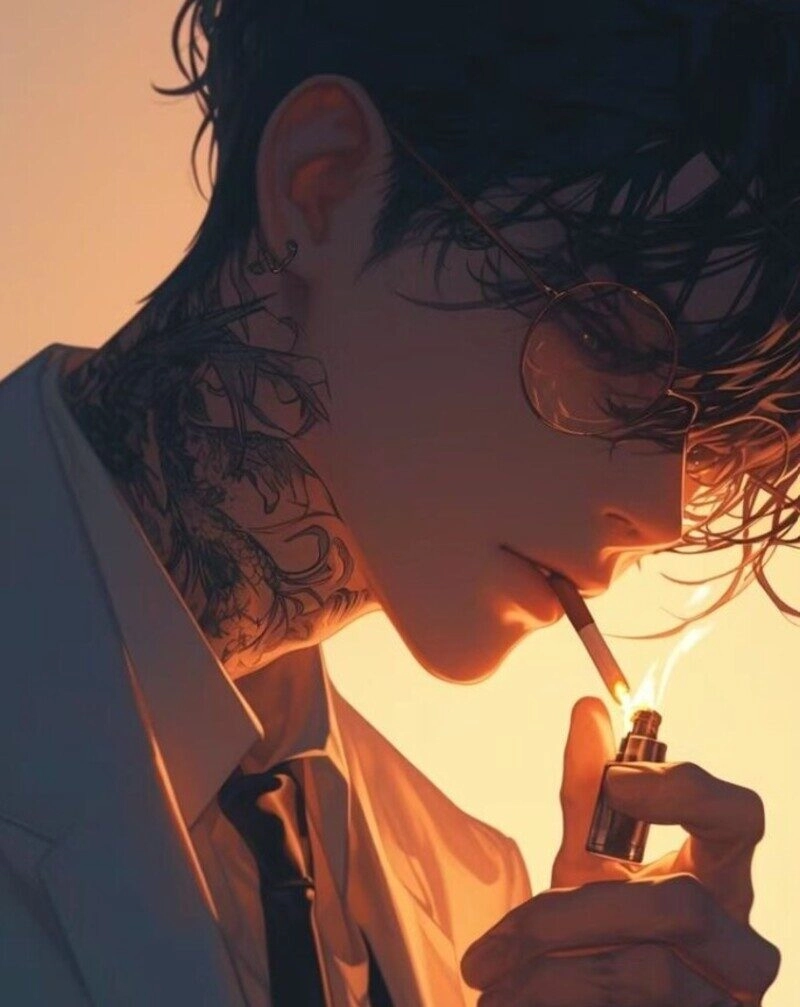 ảnh anime nam hút thuốc ngầu