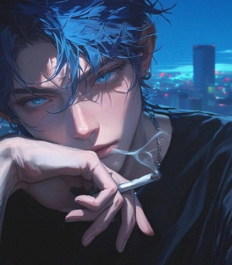 ảnh anime nam hút thuốc ngầu