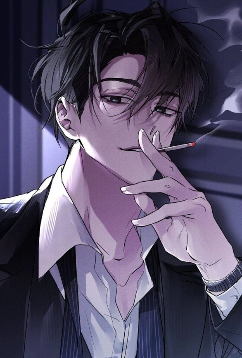 ảnh anime nam hút thuốc