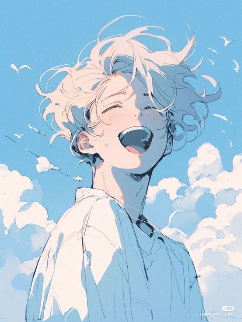 ảnh anime nam tóc trắng cute