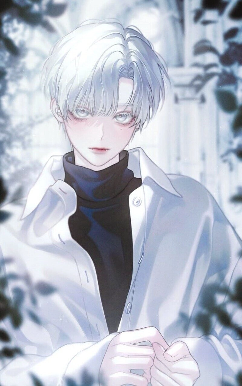 ảnh anime nam tóc trắng lạnh lùng