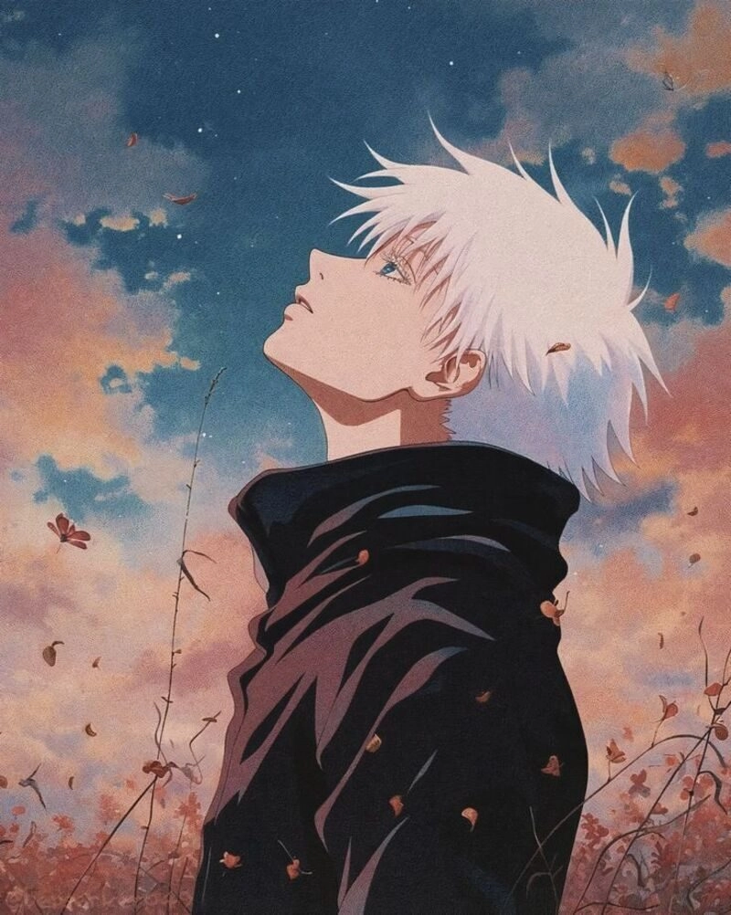 ảnh anime nam tóc trắng lạnh lùng