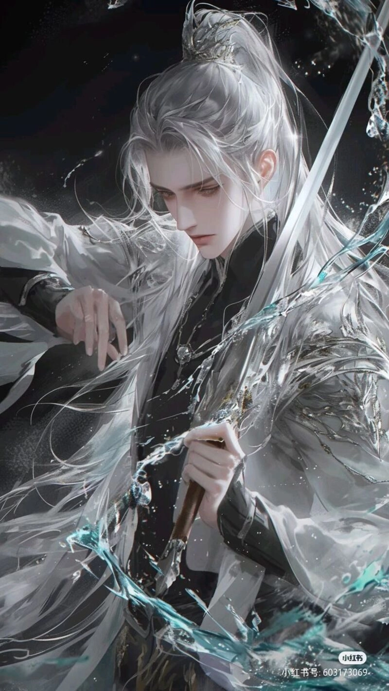 ảnh anime nam tóc trắng mắt đỏ