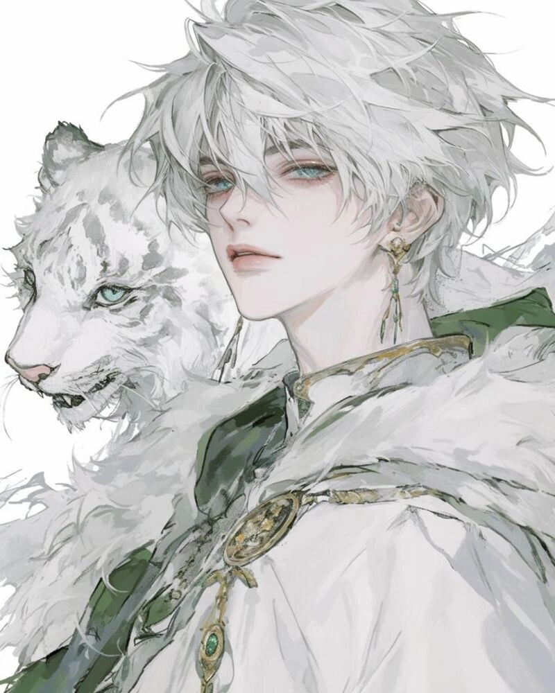 ảnh anime nam tóc trắng ngầu