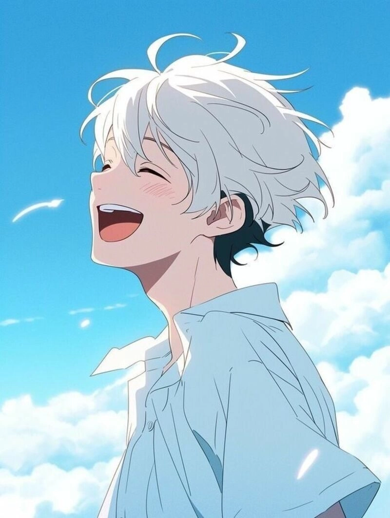 ảnh nam anime tóc trắng
