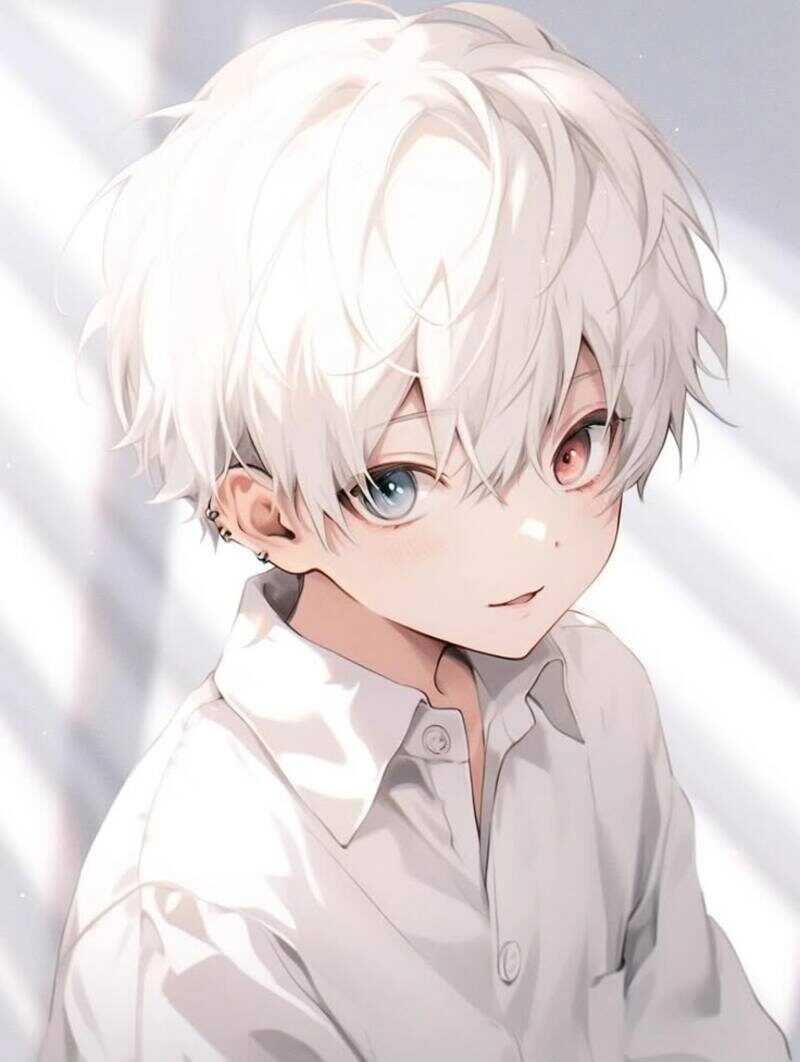 ảnh nam anime tóc trắng