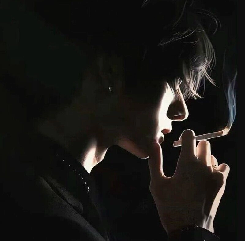 ảnh nam hút thuốc buồn