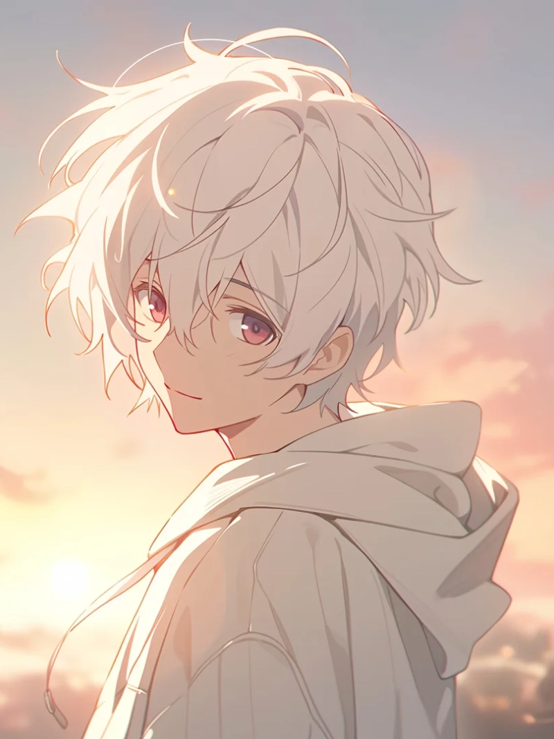 ảnh nam tóc trắng