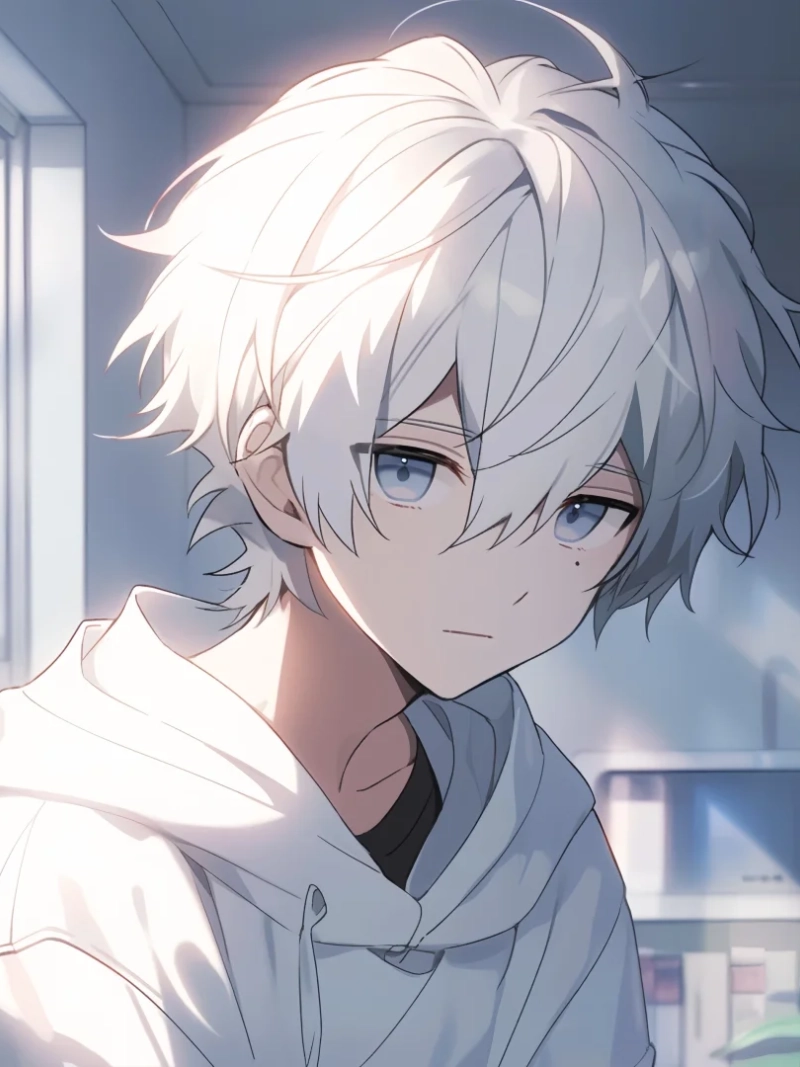 ảnh nam tóc trắng