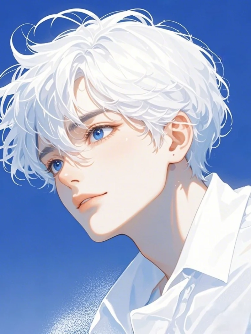 ảnh nam tóc trắng