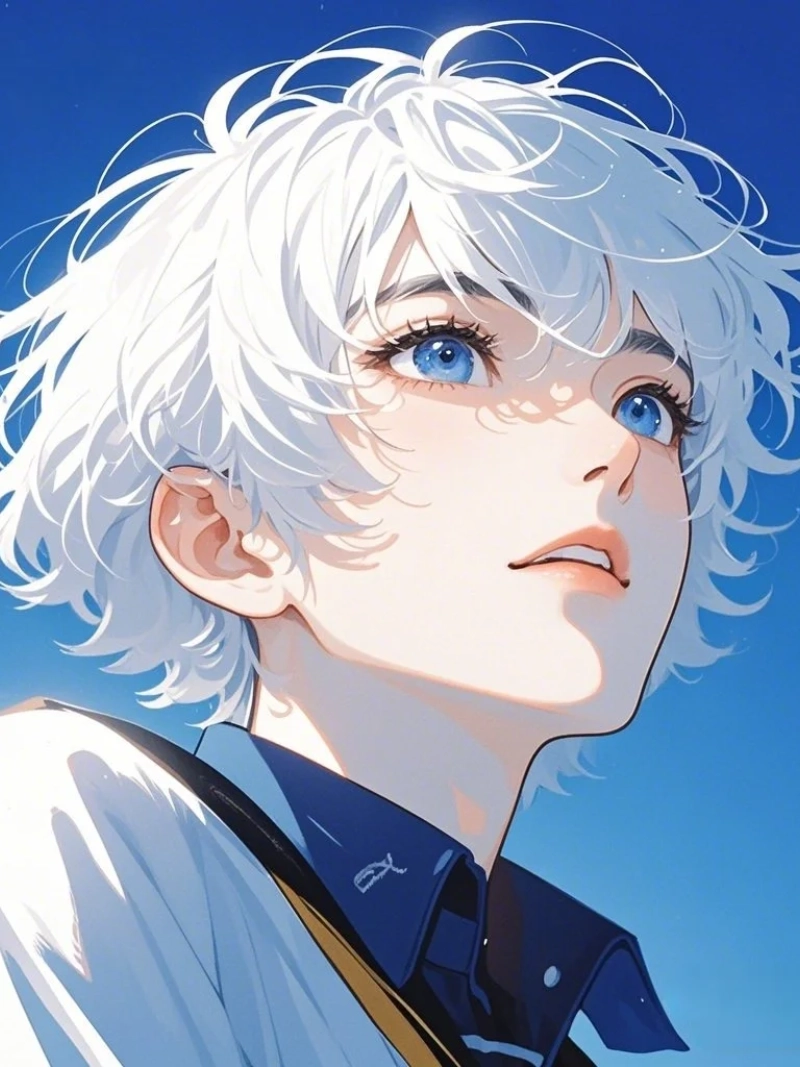 ảnh nam tóc trắng