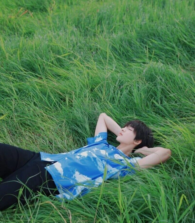 ảnh nằm trên bãi cỏ