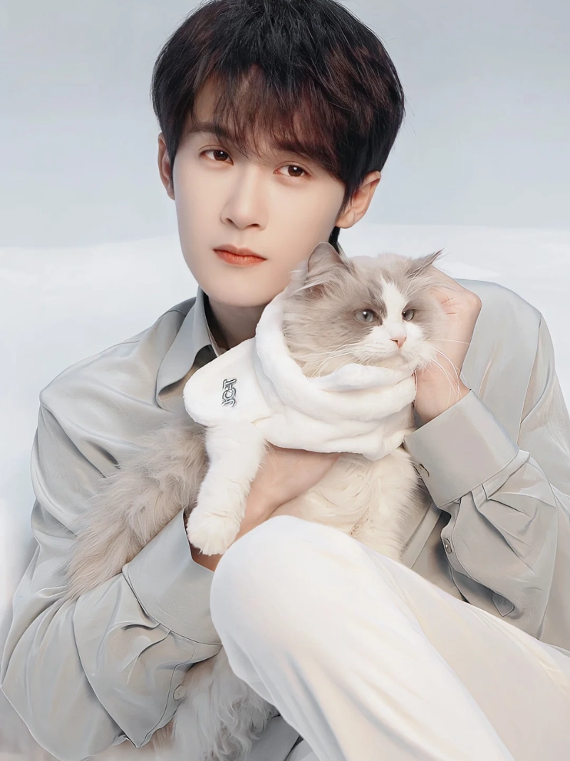 ảnh trai đẹp ôm mèo