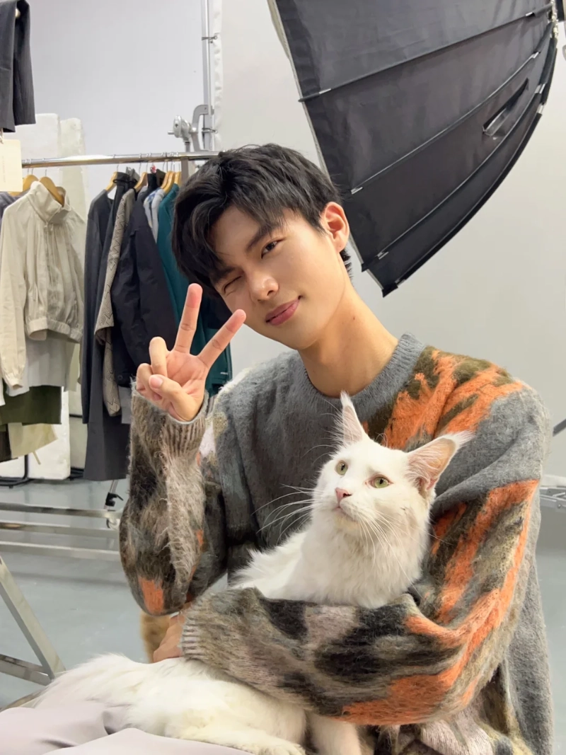 ảnh trai đẹp ôm mèo