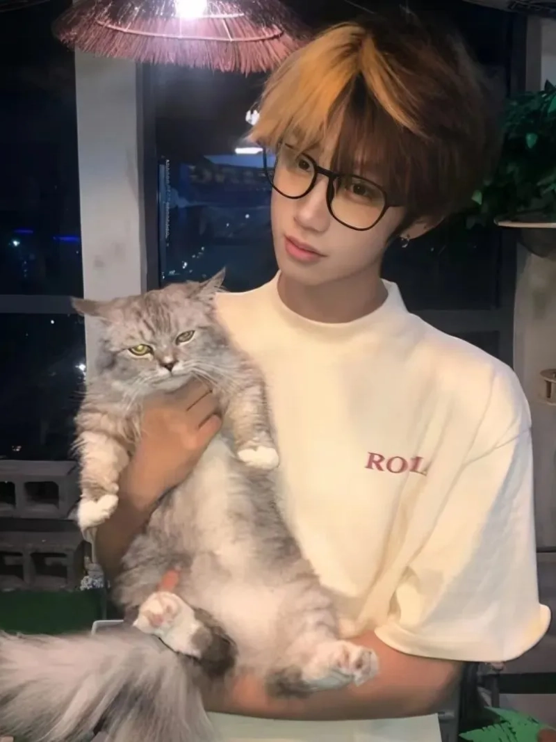 ảnh trai đẹp ôm mèo