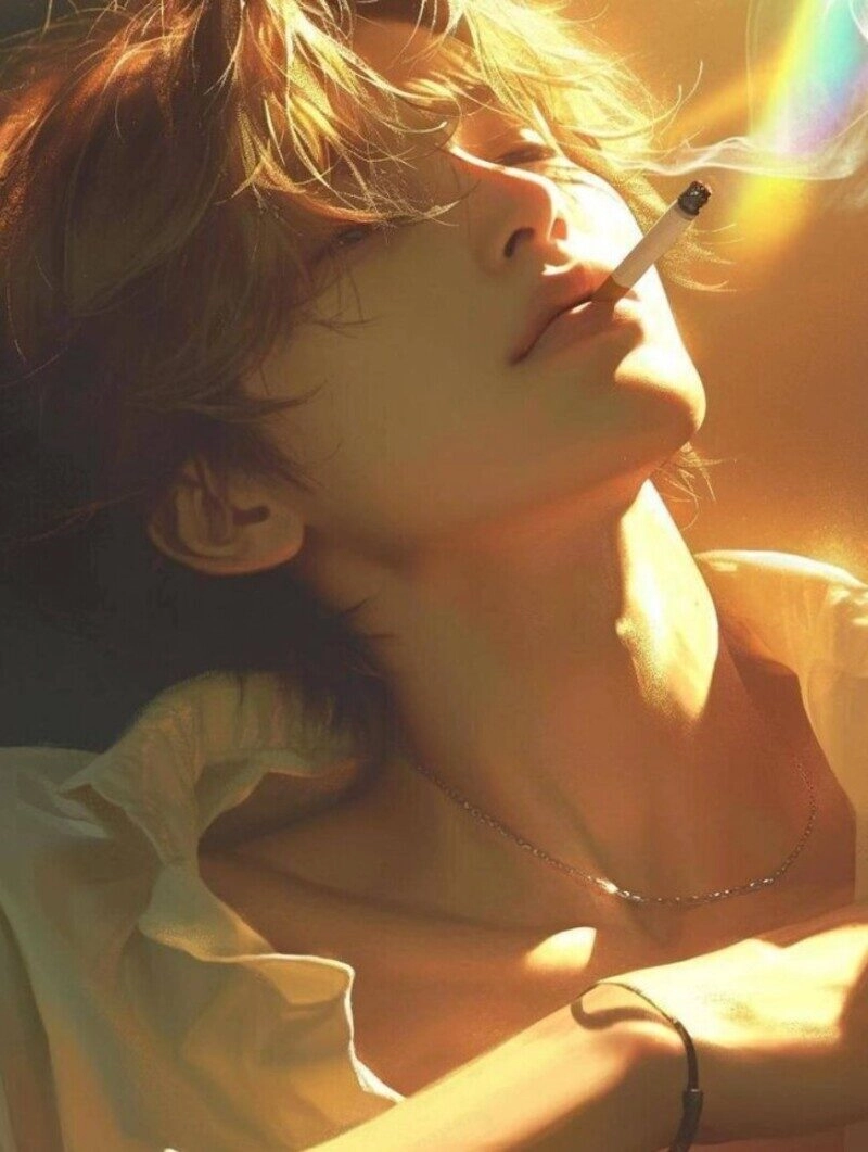 hình ảnh nam buồn hút thuốc