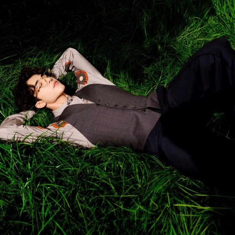 hình ảnh nằm trên bãi cỏ