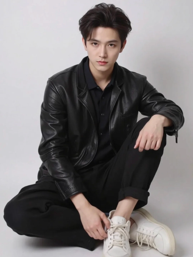 ảnh nam mặc đồ đen ngầu